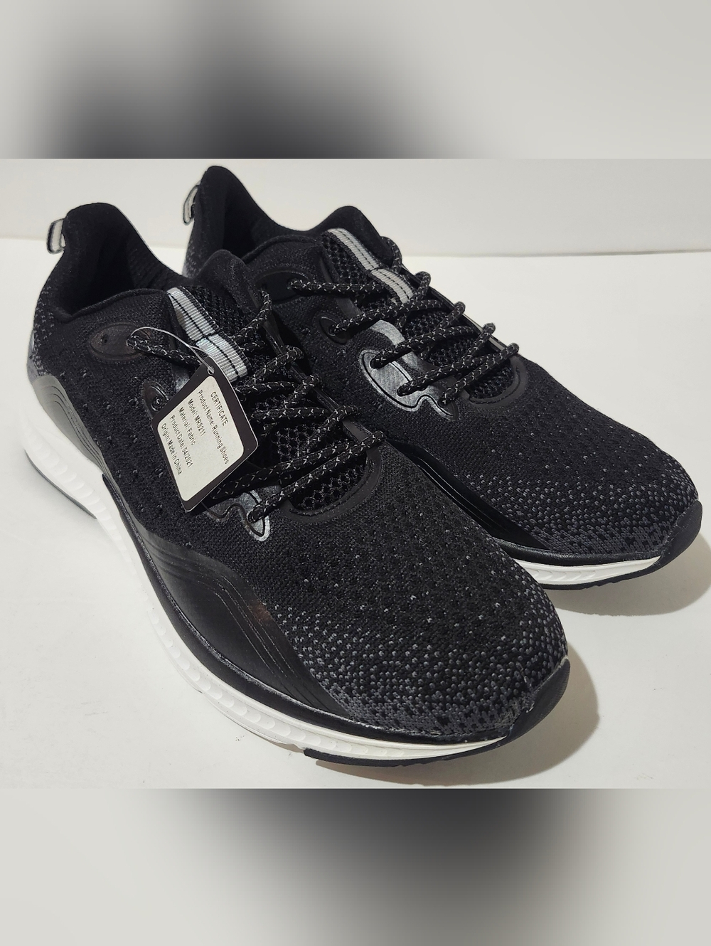 Mainch Men’s Black and Gray Knit Sneakers Size 11.5